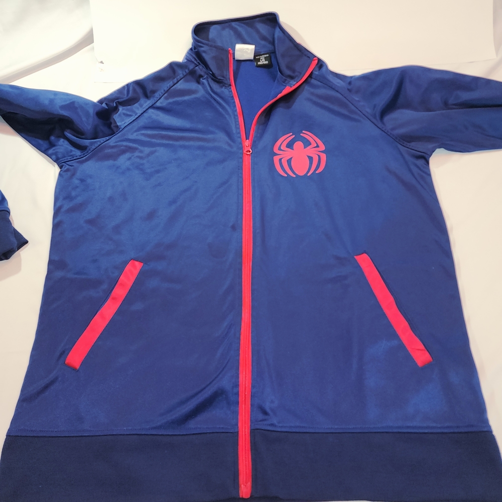 Marvel Blue Jacket with Red Spider Logo Size Large